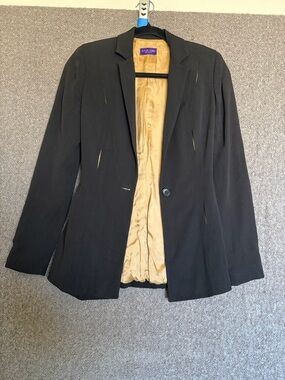 Future Ozbek Black Single-Button Blazer size 4